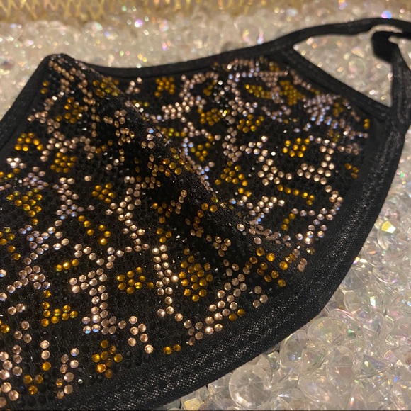 ✨# 29 LEOPARD✨Crystal Bling Face Mask - Picture 2 of 14